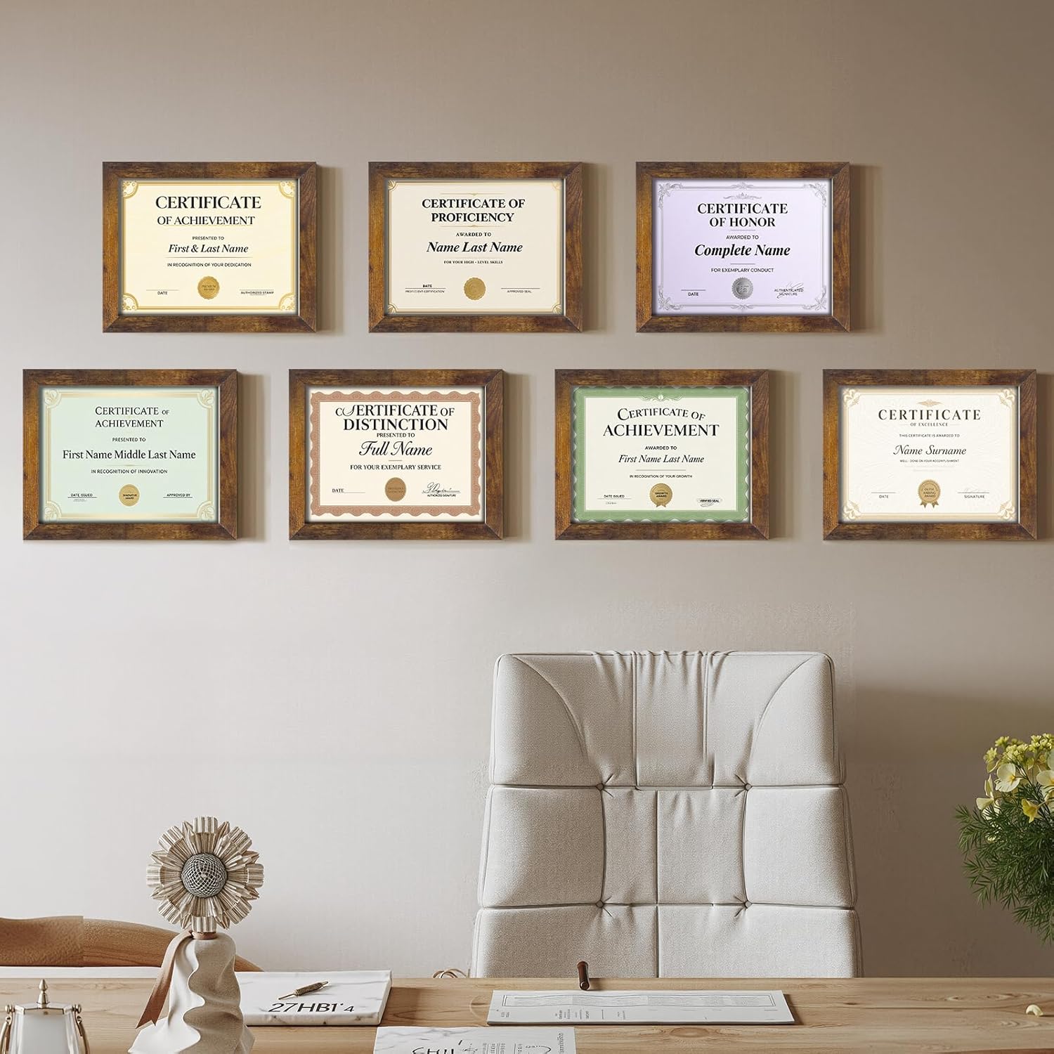 Certifications wall at Dr. Savla's Dental Clinic
